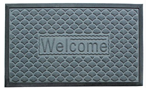 Amagabeli Outdoor Rubber Welcome Mat for Patio Front Door Garage Entance Non Slip Rug Shoes Scraper Doormat Heavy Duty Carpet for Outside Home Decor 18 X 30Â 